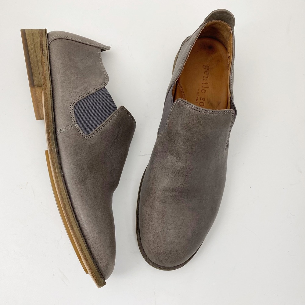 Gentle Souls Essex Leather Slip On Loafer Shoes Shootie Womens 8.5M‎ Taupe